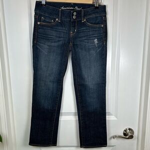 American Eagle Artist Crop Denim‎ Women's Dark Blue Jeans Size 0